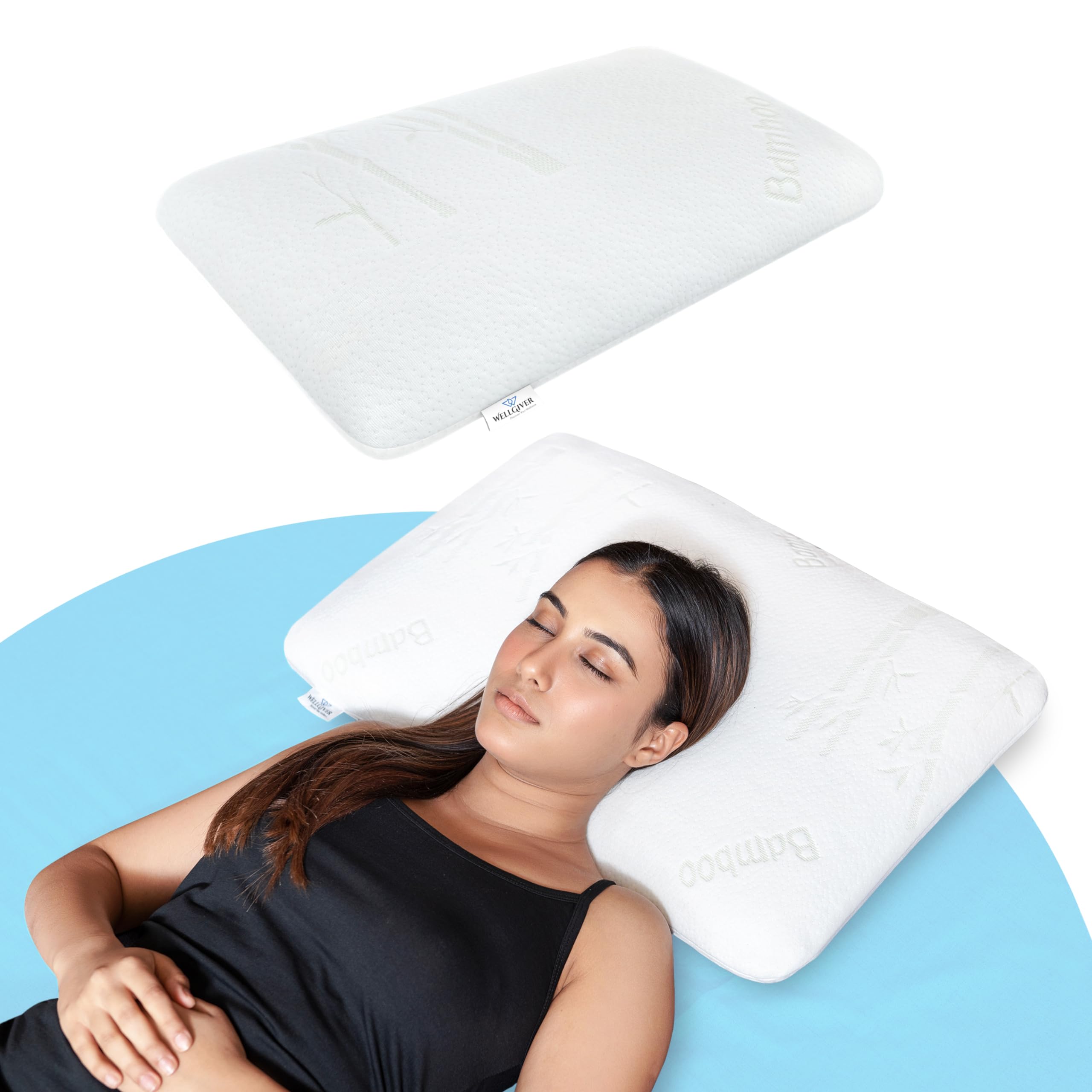 WELLGIVER Memory Foam Pillow Odorless, Dust-Free, Non-Toxic Soft
